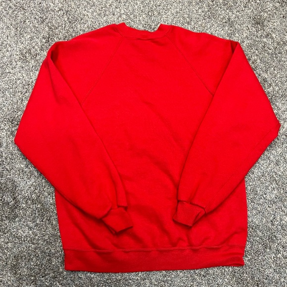 Vintage Jerzees sweatshirt mens XL extra large red crewneck blank USA 90s solid - Picture 4 of 11